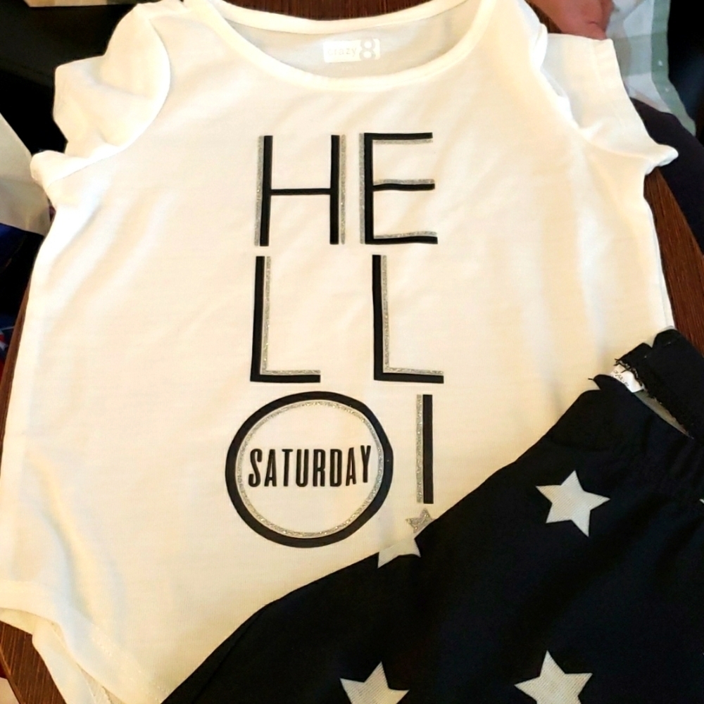 Crazy8 Hello Saturday 2 Piece Pajama Set Size XXS (3T)